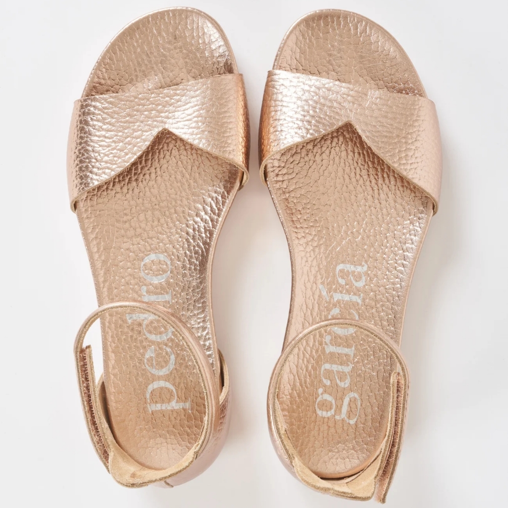 Pedro Garca Jela Metallic Ankle-Grip Sandals
